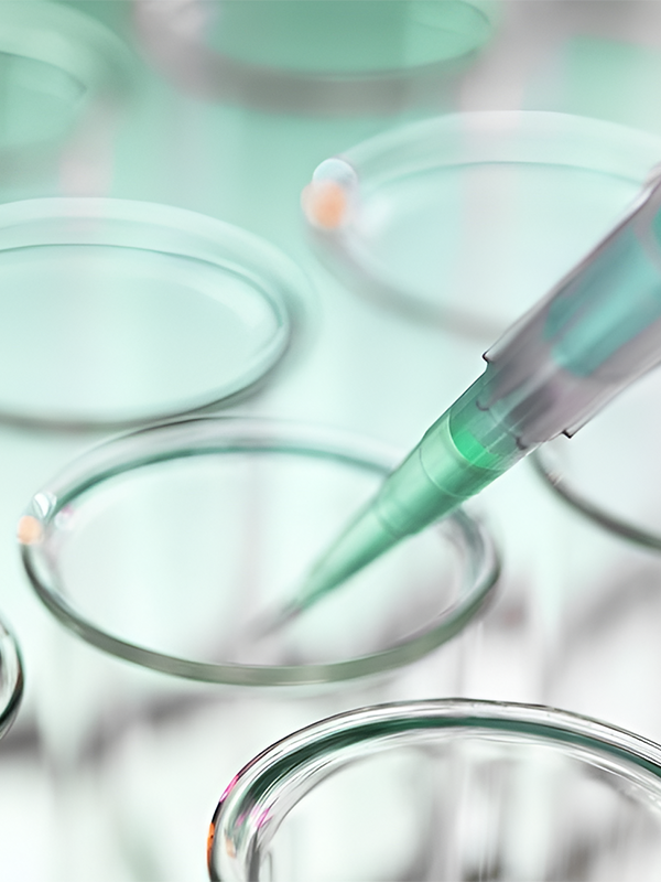 Scientific lab setup shown to illustrate the Sabine-Hazan Microbiome test.
